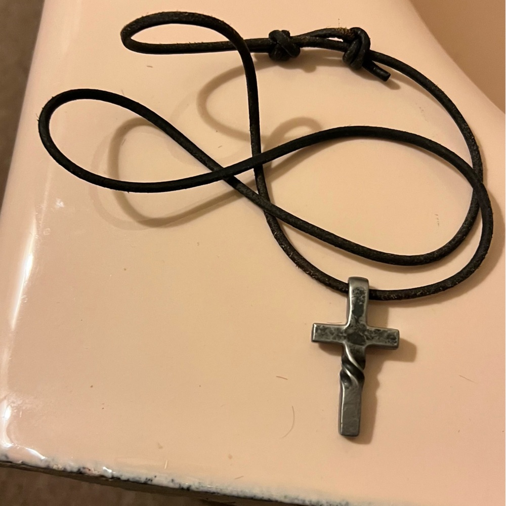 Blacksmith made in Montana, cross necklace.